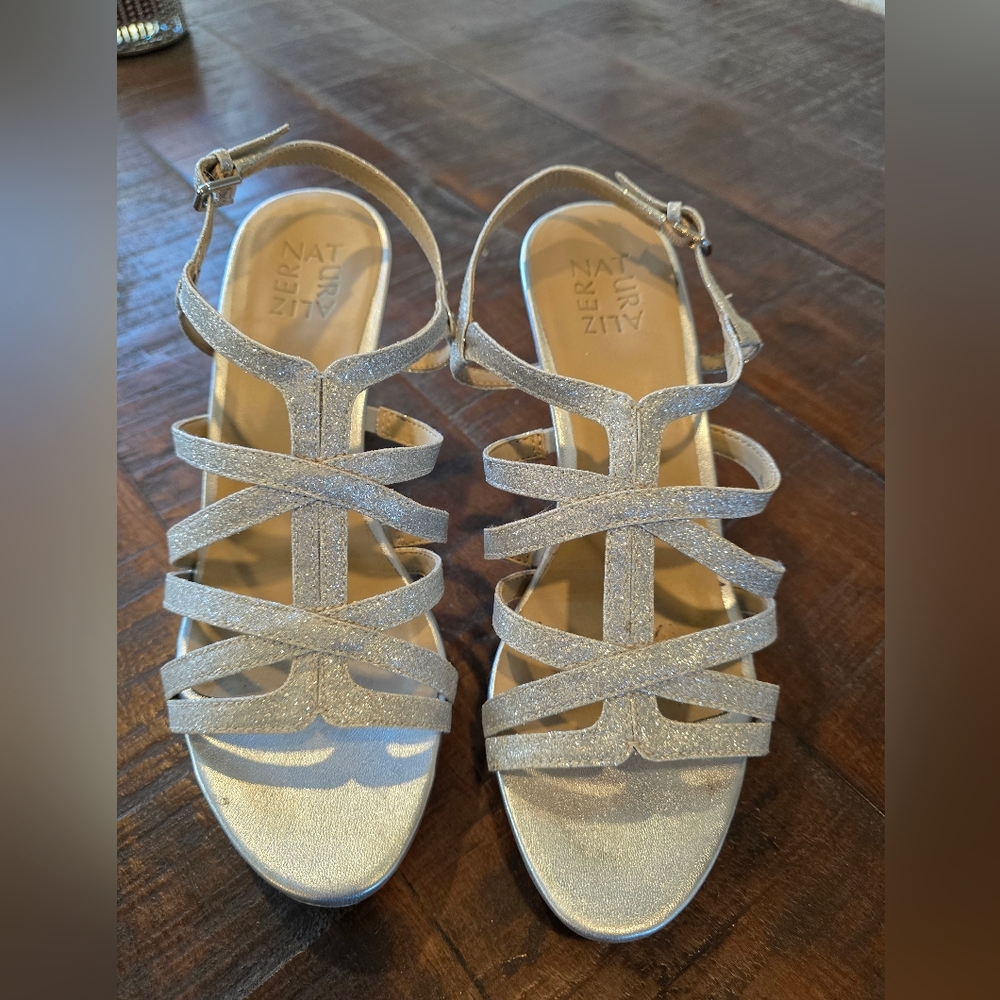 Naturalizer Women's Silver Strappy Sandals